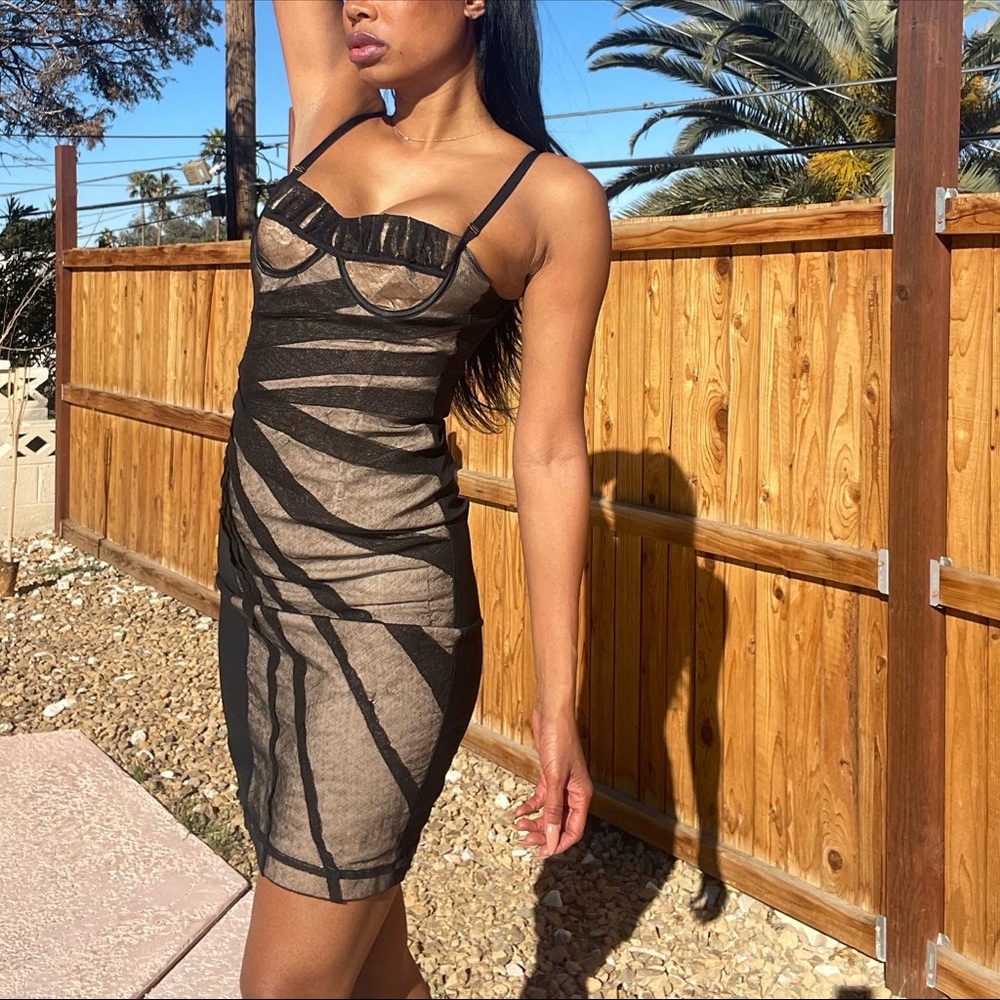 Dolce and Gabanna mesh overlay cocktail dress!